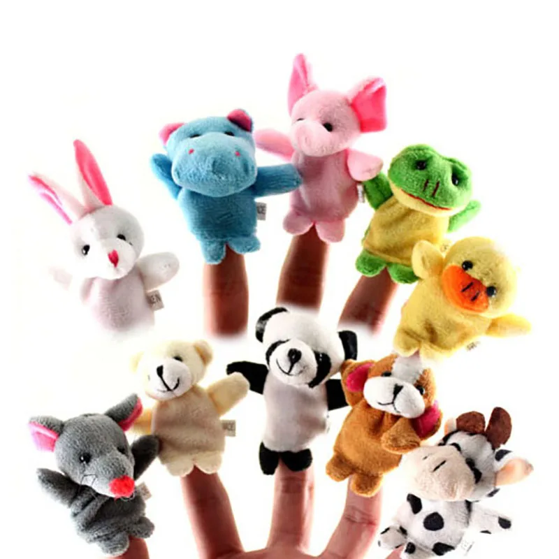 

10 шт., плюшевые пальчиковые игрушки-животные, 7 х3 см