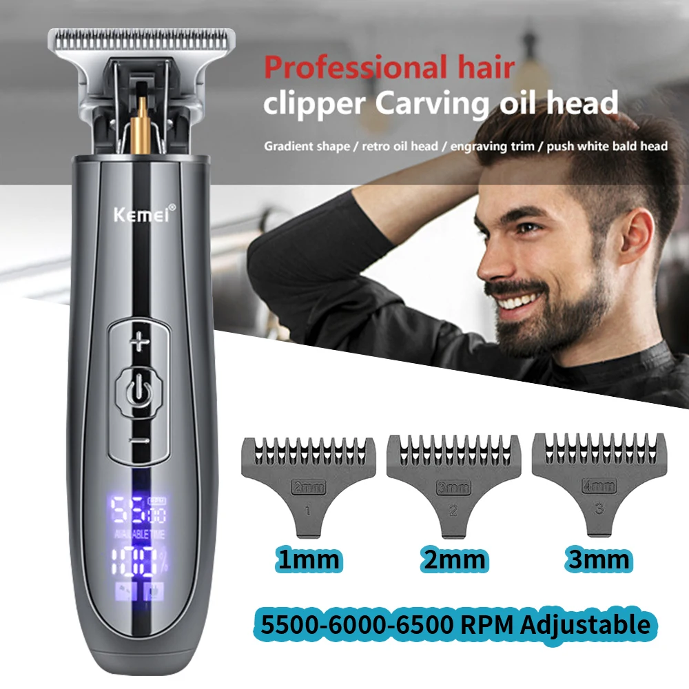 Enlarge Professional Hair Clipper Rechargeable Hair Trimmer For Men Shaver Beard Trimmer Barber Kit Hair Cutting Machine HairCutter