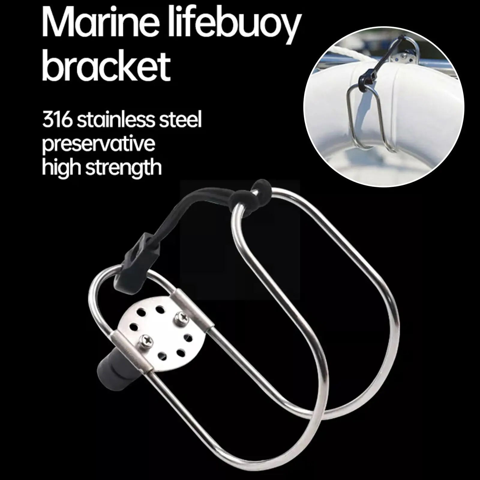 

Horseshoe Lifebuoy Bracket Replacement Durable Ring Kayaking Marine Holder Buoys Steel Life Boat Accessories R8L3