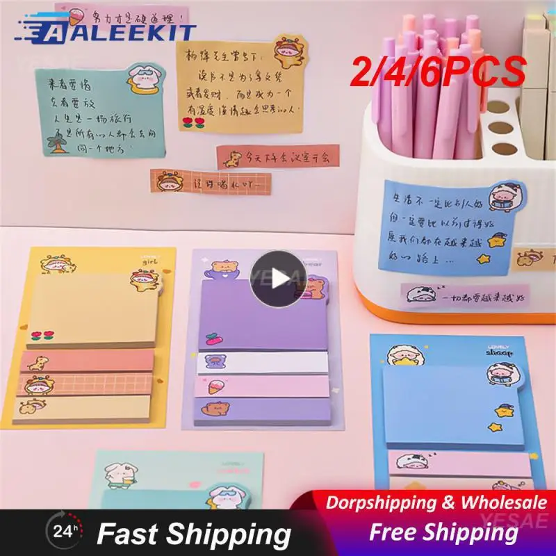 

2/4/6PCS Notepaste Remember Unique Design Decorative Popular Fun Fashionable Cute School Supplies Notes Student Supplies N Times