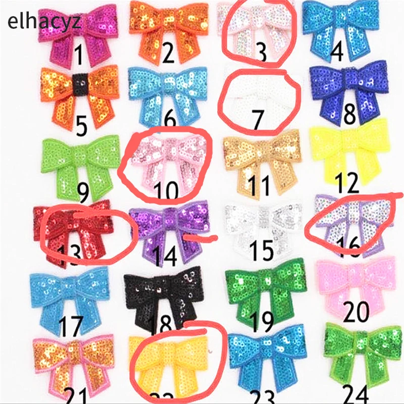 Банты для волос с блестками и вышивкой 2 дюйма без зажима 180 шт./лот |