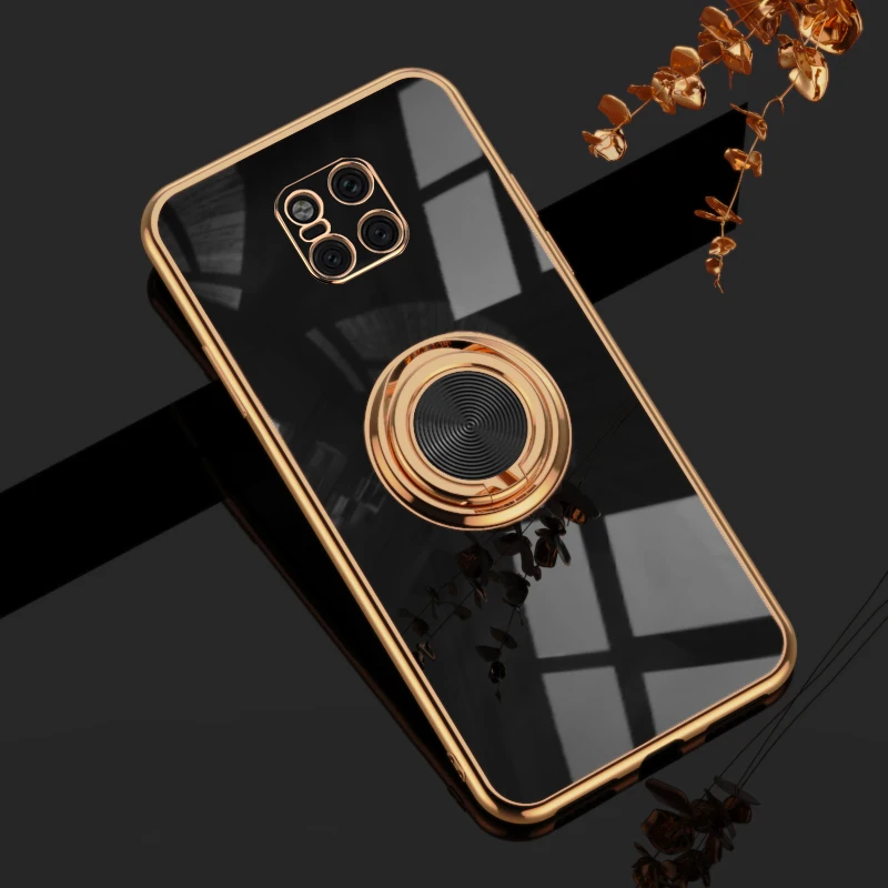 Luxury Plating Soft Case For Huawei Mate 20 Pro P30 P20 Honor 50 20 Pro 20Pro Mate20 50Pro Honor50 Phone Ring Holder Full Covers