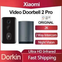 xiaomi smart video doorbell 2 pro 2k ultra hd infrared night vision two way intercom wifi doorbell smart home door bell camera