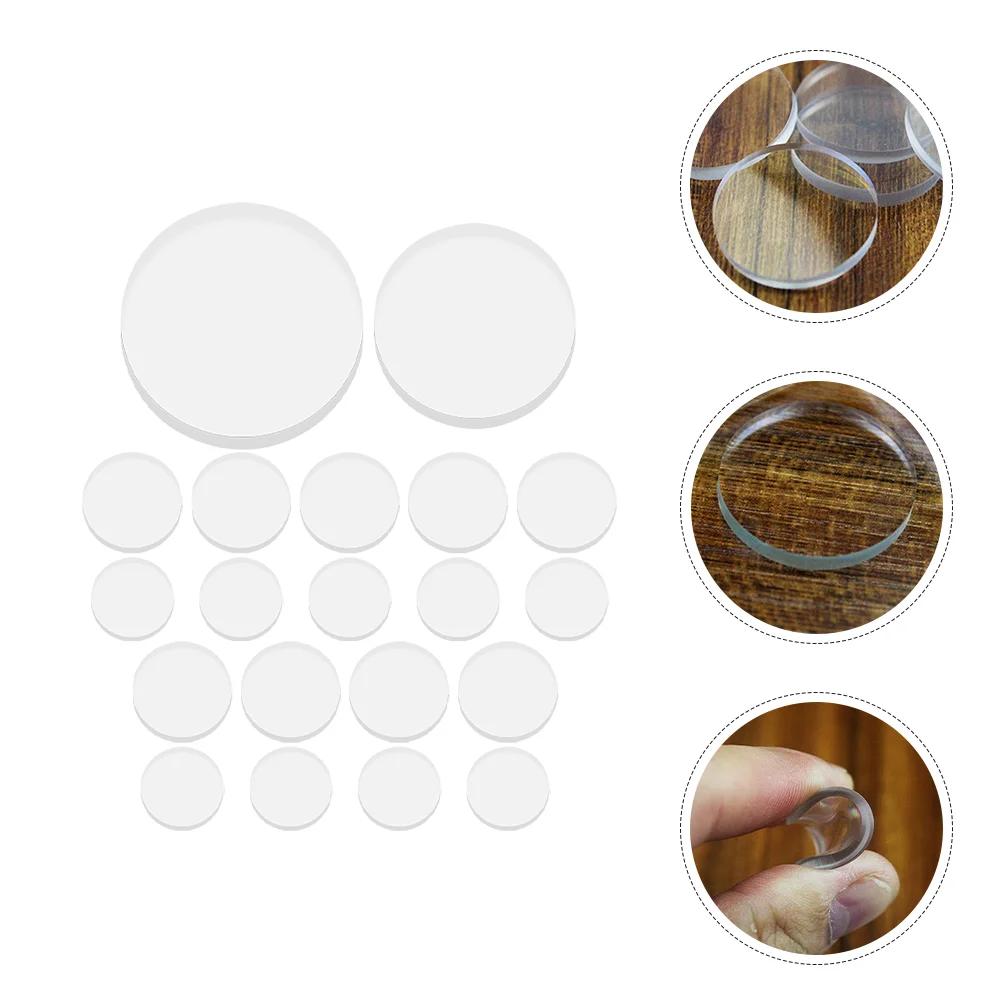 

20 Pcs Glass Non- Gel Pad Cabinet Bumper Pads Plastic Shims Gasket Bumpers Clear Rubber