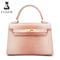 foxer women original brand gradient color crossbody shoulder bag leather lady luxury bucket handbag crocodile pattern tote purse