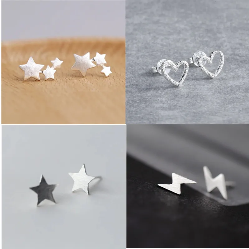 Серьги-гвоздики женские гипоаллергенные с покрытием из серебра 925 пробы