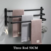 towel rack matte black towel rack wall mounted storage rack bathroom space aluminum single layer multi layer accessories