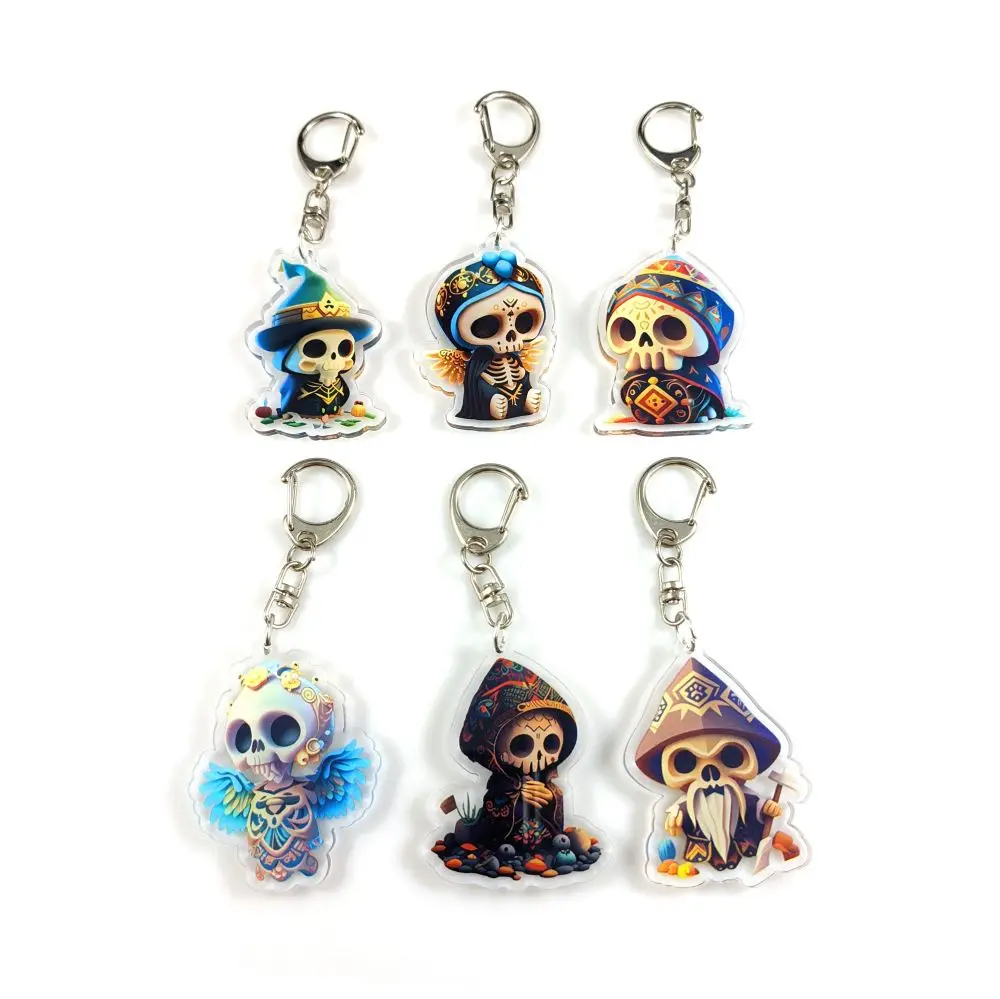 Акриловый брелок для ключей с изображением скелета человека