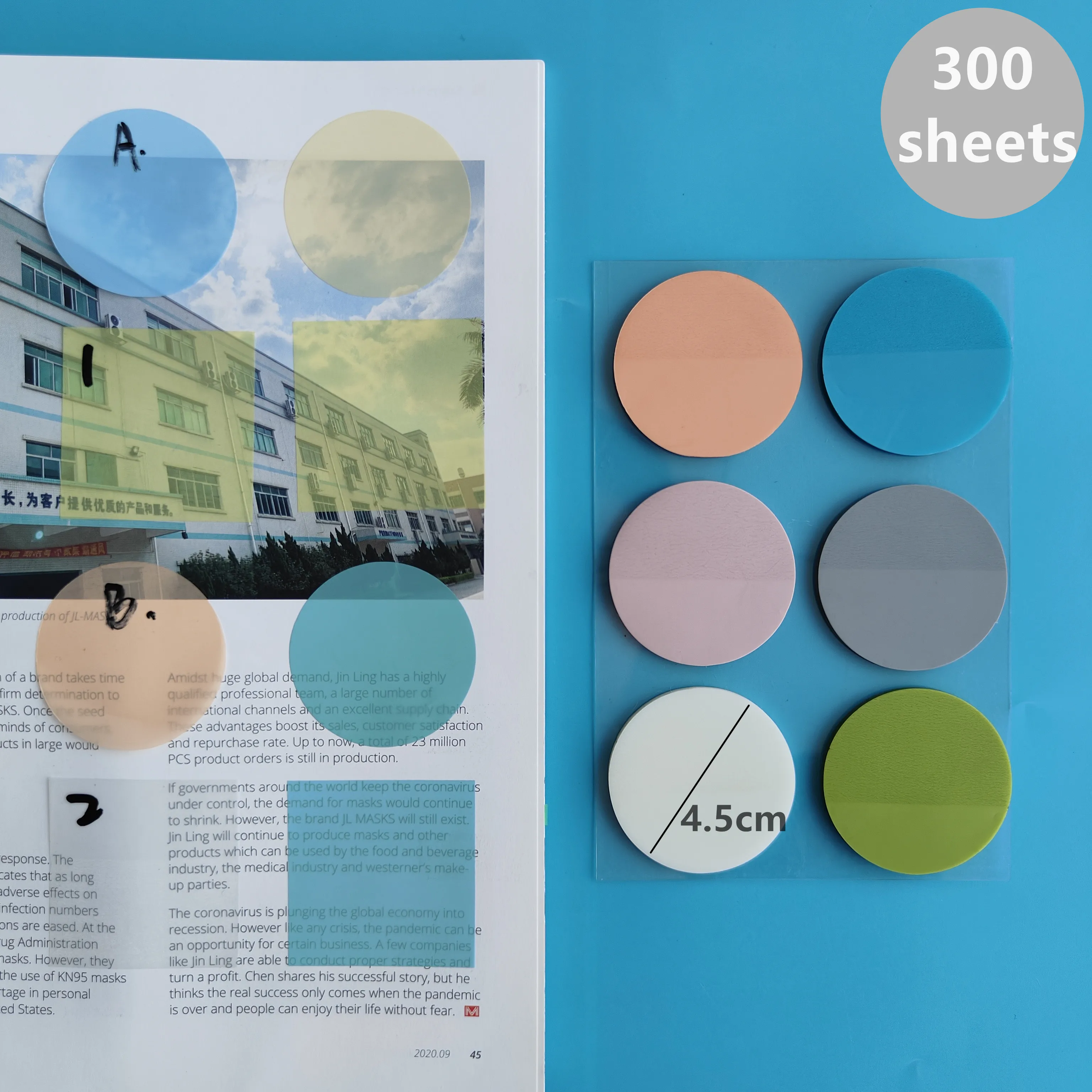 

300 листов, 6 цветов, прозрачные клейкие заметки, наклейки-царапины, бумажные блокноты, прозрачный блокнот, школьные канцелярские принадлежности, офисные принадлежности