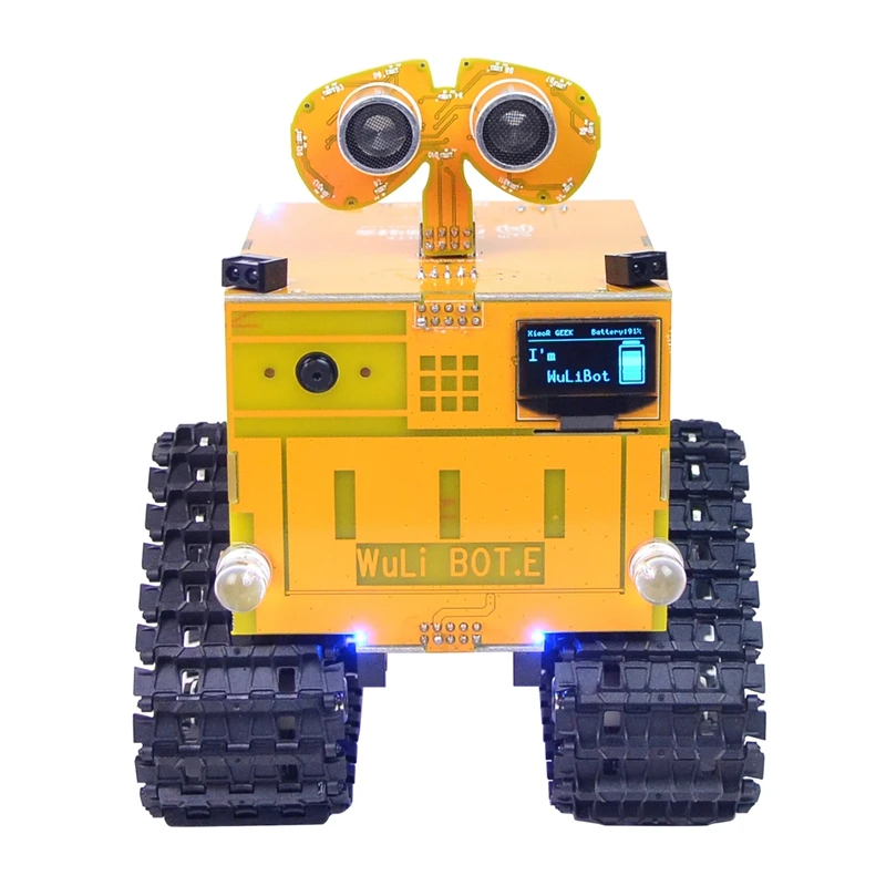

1 PCS Wulibot Programmable Robot Mixly+Scratch Dual Graphical Programming Robot Yellow With Camera