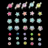 ab mixed color charms acrylic bead round shape loose spacer beads for jewelry making diy bracelet aclessories bead supplie
