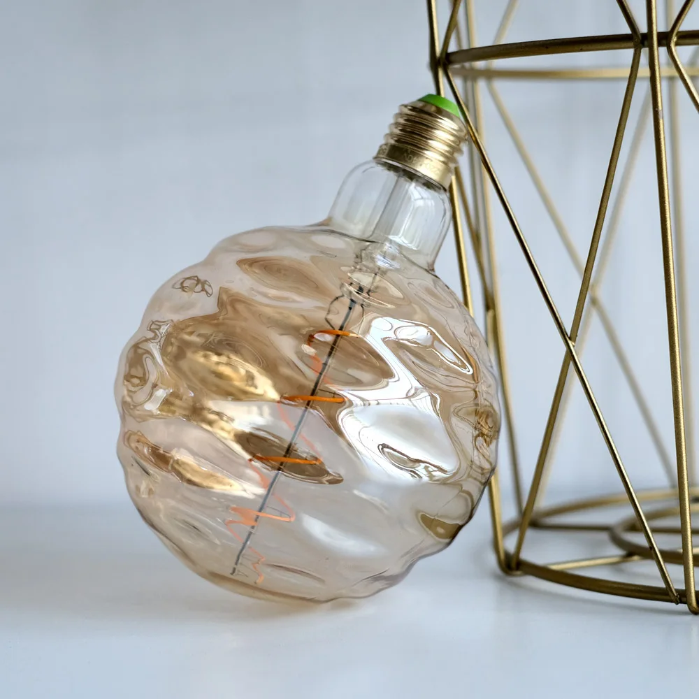 TIANFAN Винтажная светодиодная лампа E27 Эдисон Стиль Большой глобус G125 Swirls 4 Вт с
