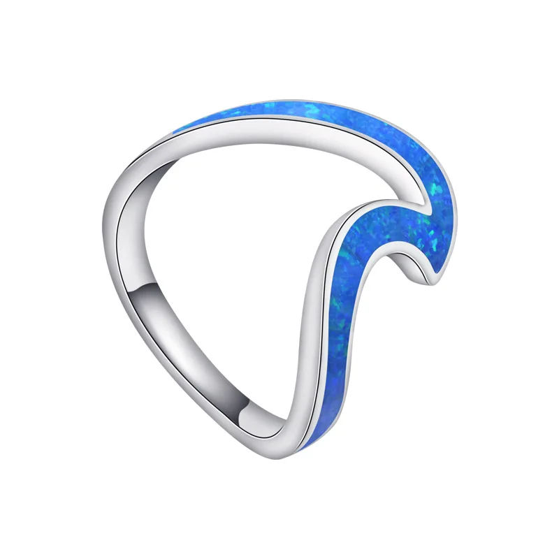 

Женское кольцо Aobao из серебра 925 пробы, с синей линией