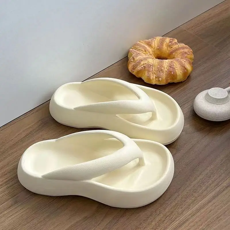 Women Funky Green Simplicity Flip Flops Heighting Platform Beach Slippers Summer Leisure Open Toe Slides Soft EVA Bathroom Shoes