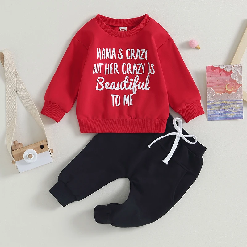 

Осенняя одежда для маленьких мальчиков, детские свитеры с круглым вырезом и длинными рукавами с буквенным принтом и длинные штаны, комплекты одежды из 2 предметов