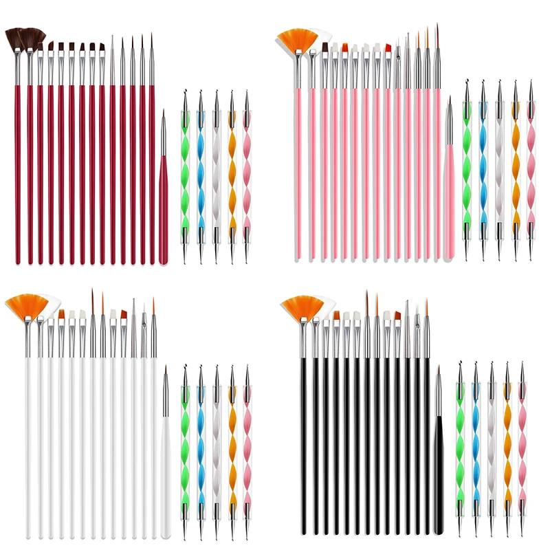 

20pcs/set Acrylic Nail Art Phototherapy Pens Drill Pens Nail Painting Brushes for Professional Salon Home DIY Manicure Tools Set