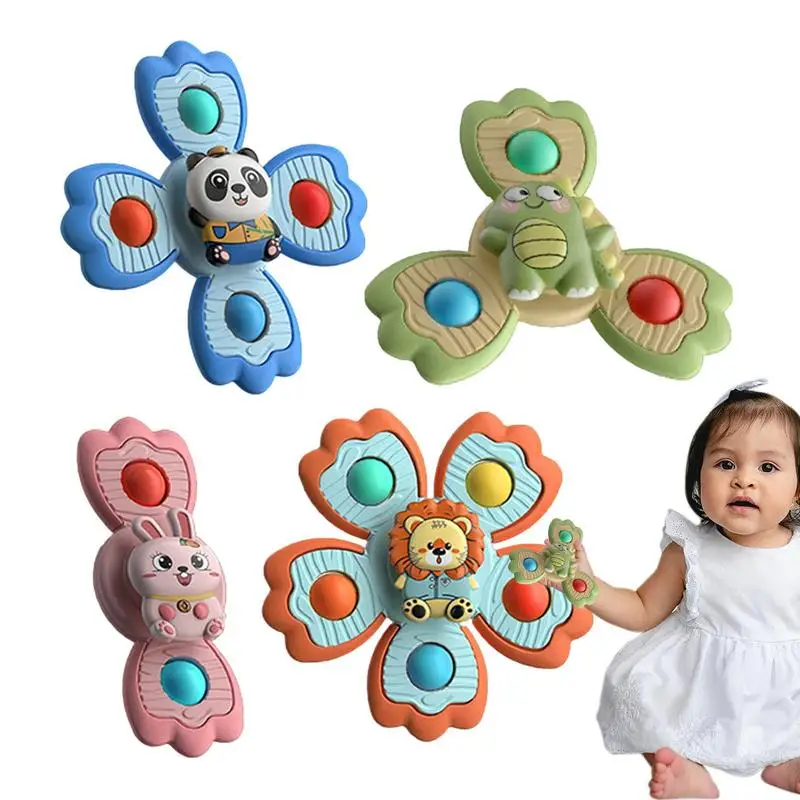 

Kids Suction Cup Toy 4PCS Children Animal Teething Bath Toys Cartoon Finger Toys For Mathematical Ability Cute Sensory Teething