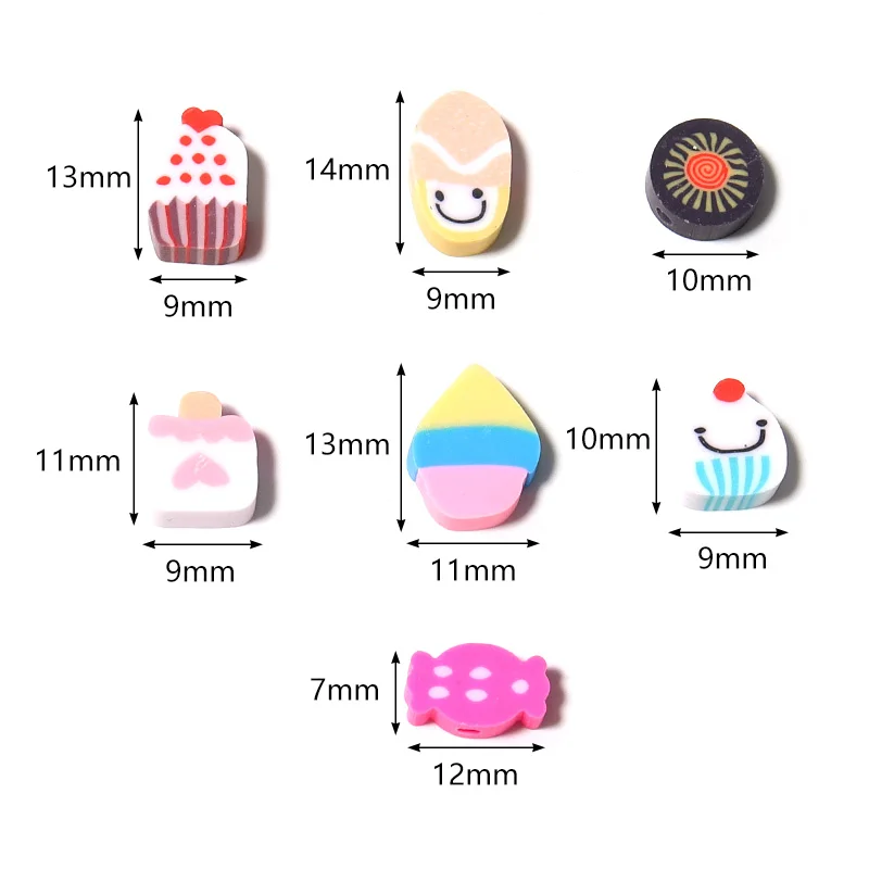 Бусины из полимерной глины для изготовления ювелирных изделий 50 шт.