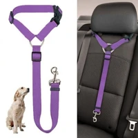 solid two in one pet car seat belt lead leash backseat safety belt adjustable harness for kitten dogs collar pet accessories