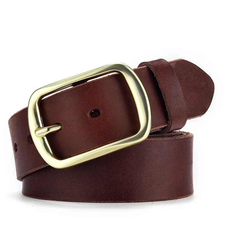 Top Leather Cowboy Retro Cowhide Belt 100% Genuine Leather Men's Waist Belt Alloy Buckle Strap For Male Wide Luxury Cummerbund