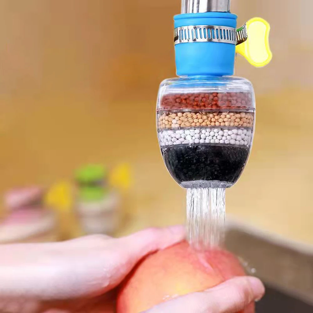 

Faucet Filter 6 Layered Activated Carbon Water Purifier Hard Water Softener Kitchen Tap Filter Adapter Home Use