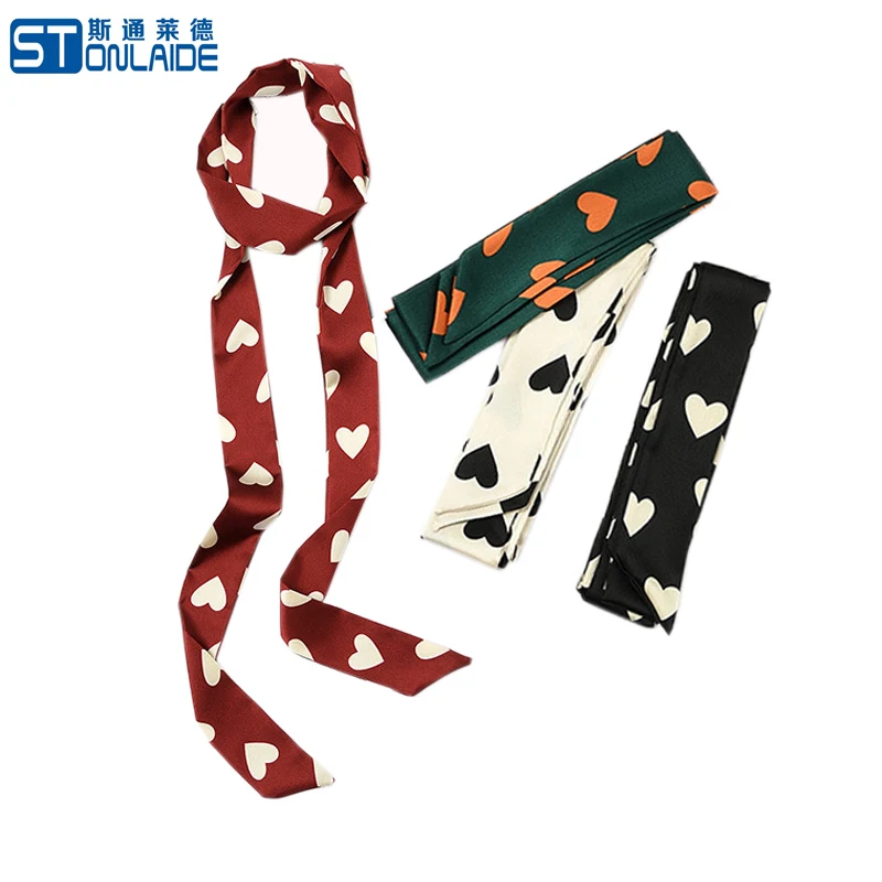 

Top Quality Lengthen Narrow Chiffon Silk Neck Scarf For Women Multifunction Summer Dress Belt Hair Band Bag Ribbon Neckerchief