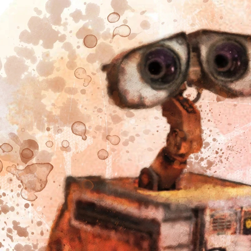 Мультяшный постер диснеевских фантастических фильмов WAL L.E акварельные роботы