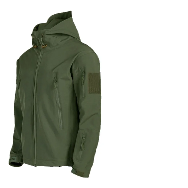 

Military Sharkskin Softshell Jacket Men's Tactical Windproof Jacket Military Zipper Waterproof Jacket Men's Hooded Bomber Jacket