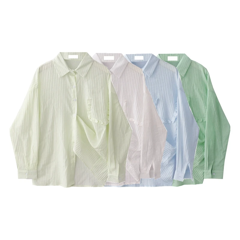 

Summer Blouses Korean Casual Temperament All-match Loose Thin Breathable Long-sleeved Shirt Women Camisas Para Mujer 2022 New