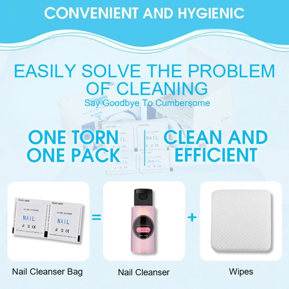 

Ultra Thin 100Pcs/Box Boxed Manicure Cleanser Nail Art UV Gel Remover Mini Nail Napkins Convenient for Salon