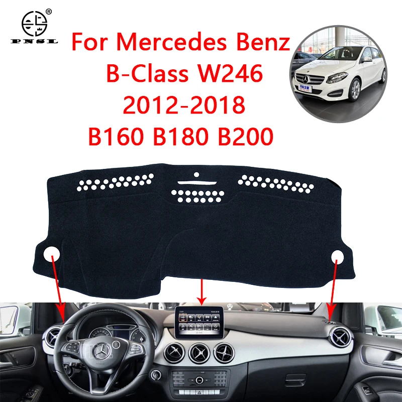 

Противоскользящий коврик для Mercedes Benz B-Class W246 2012-2018, накладка на приборную панель, козырек от солнца, аксессуары для автомобильного коврика ...