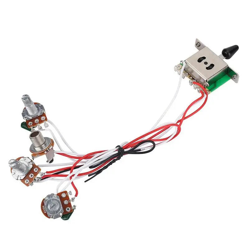 

Pots For Strat Guitar PreWired 1 Volume 2 Tone Control 5 Way Switch 3-500K Pot