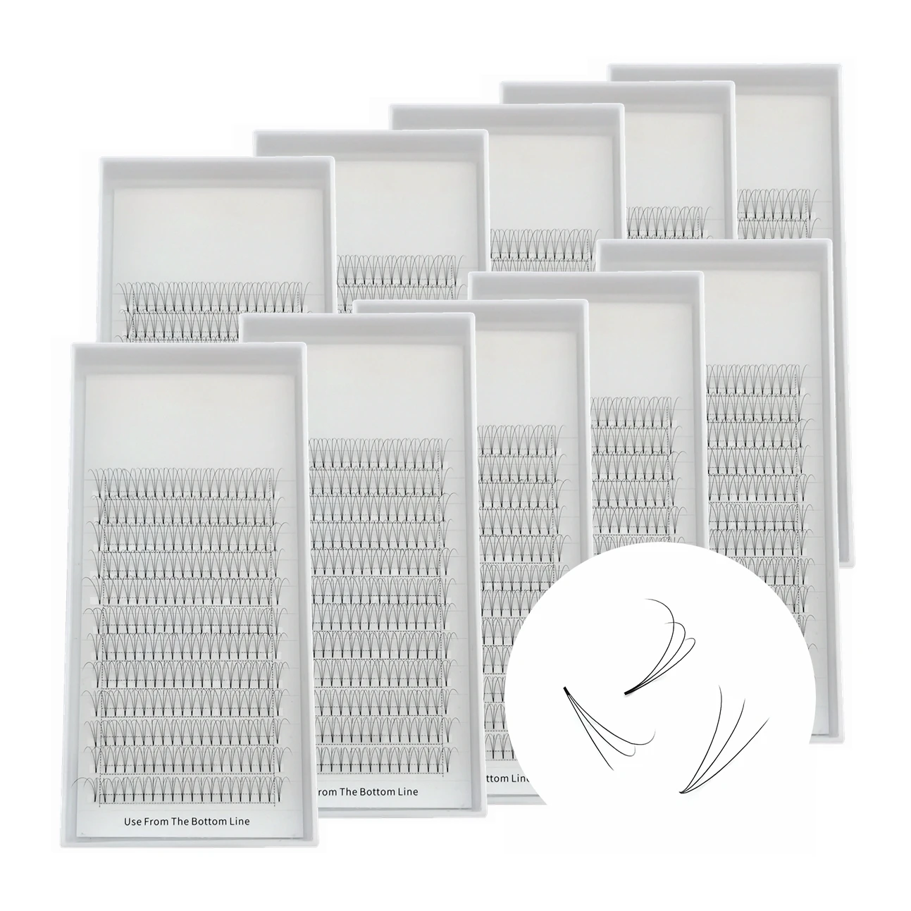 Wholesale 10 Trays Premade Fans Eyelashes 3D 4D 5D 6D Individual Lashes C/D 0.07mm Makeup Eyelash Handmade Fake Mink Eye Lash