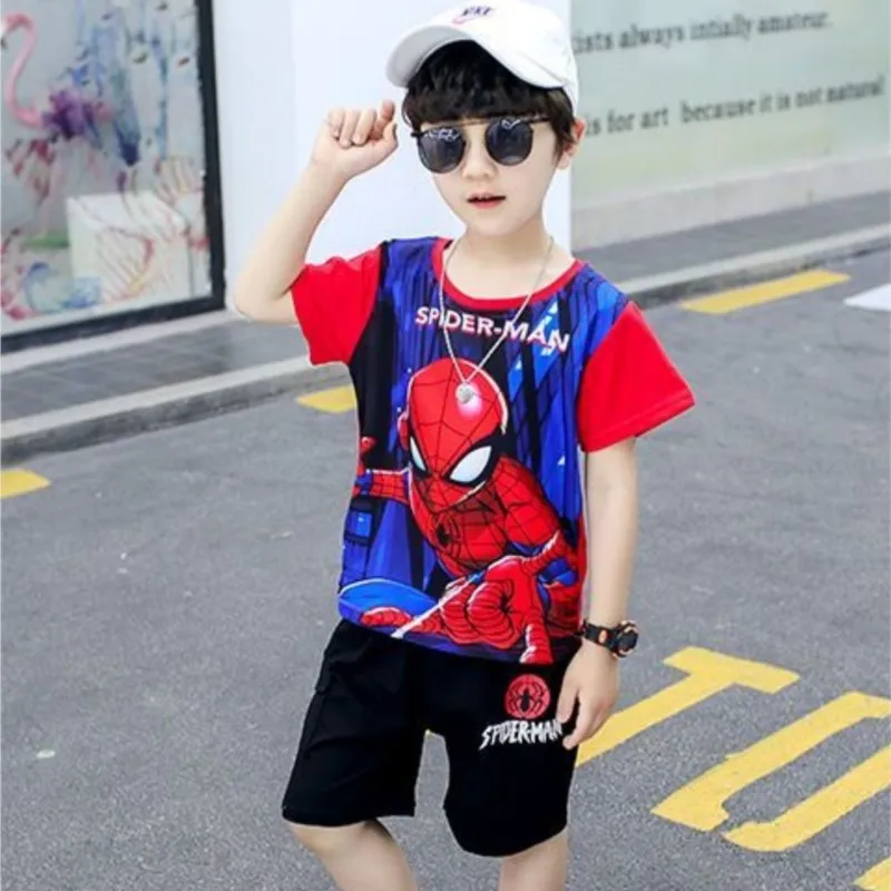 Новый летний комплект с коротким рукавом для мальчиков изображением