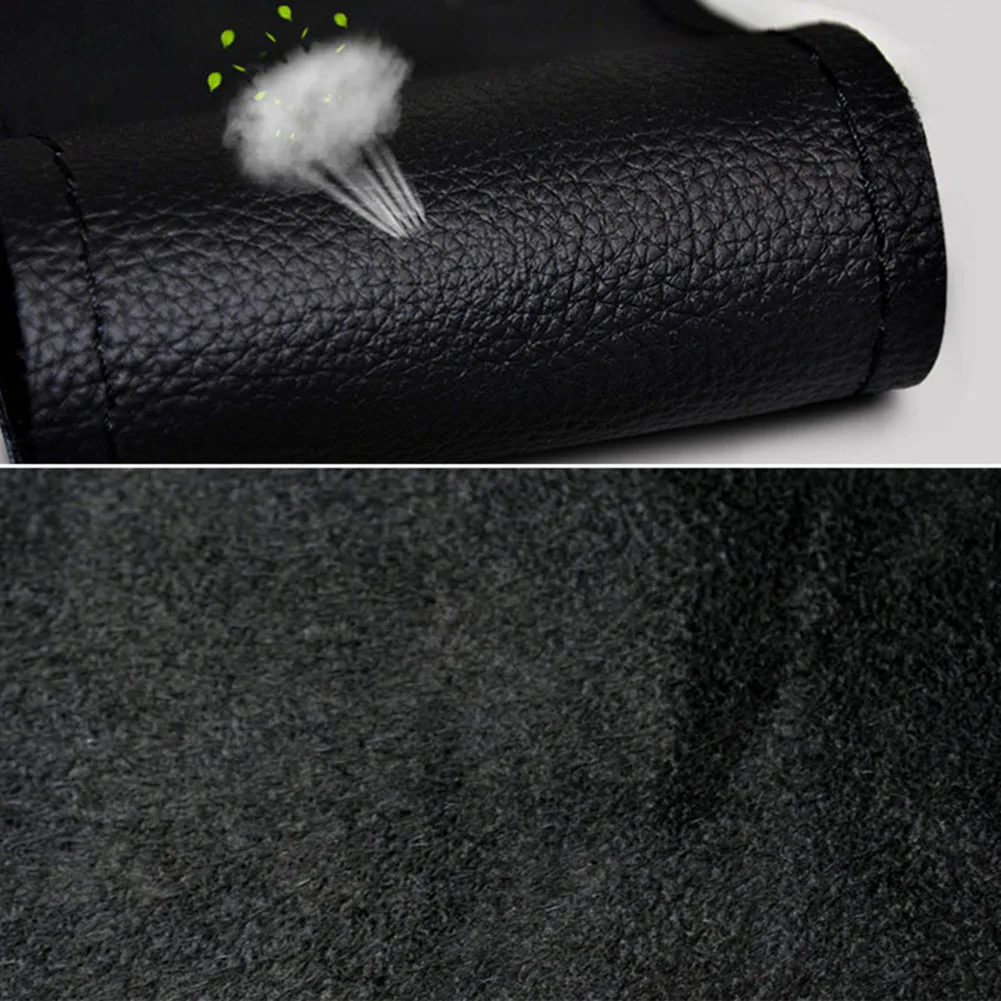 

Black Wheel Cover Professional Gift 10.3cm Car Truck Cowhide Leather DIY