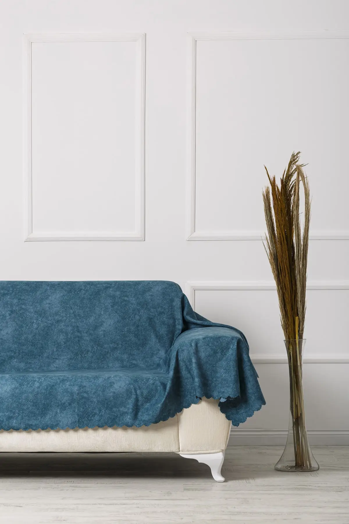 

Двухстороннее покрывало для дивана и кровати 180x300, бирюзовый, баттальный размер, шаль из хлопка и полиэстера, для салона