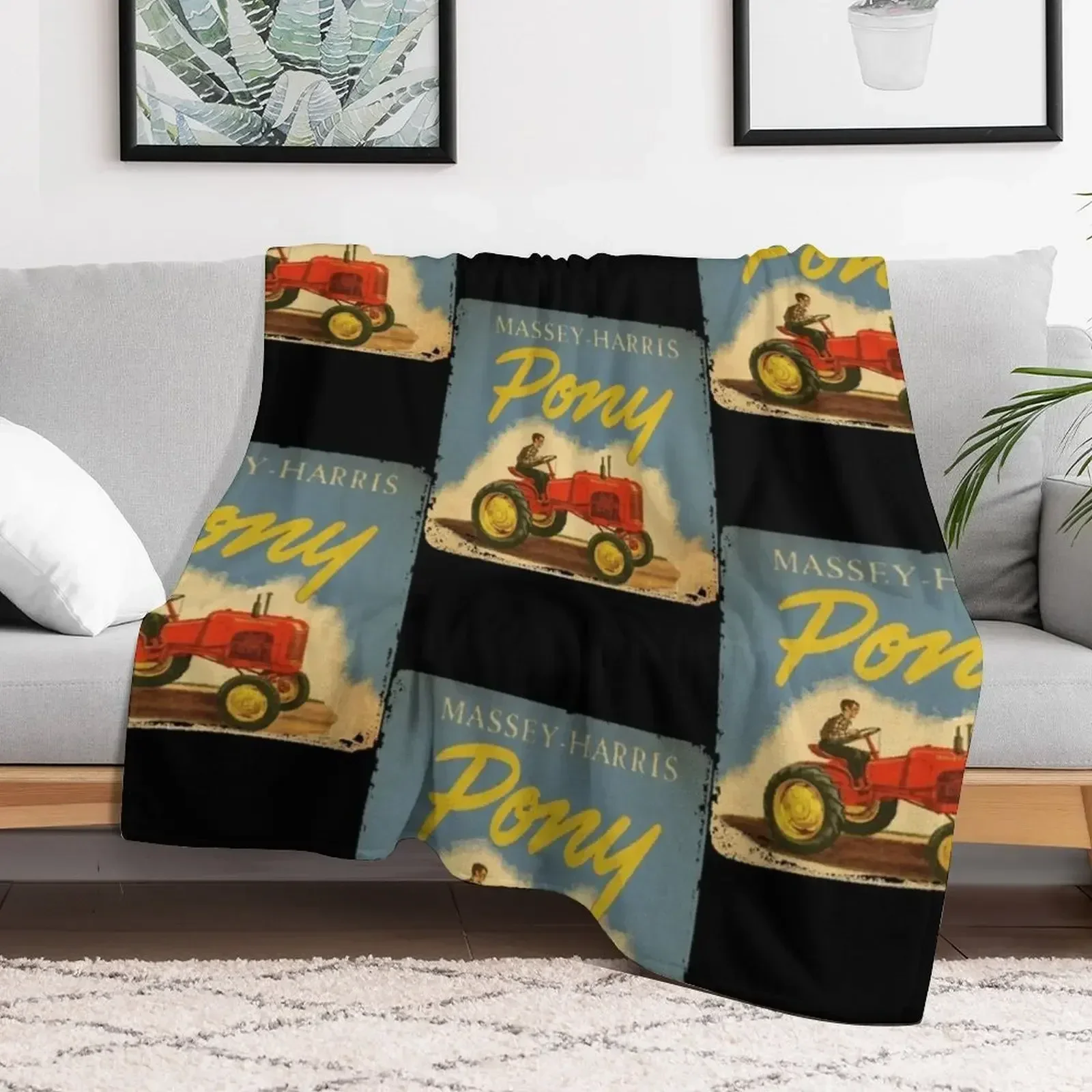 Massey Harris Pony винтажное одеяло для трактора гигантский диван-кровать постельное