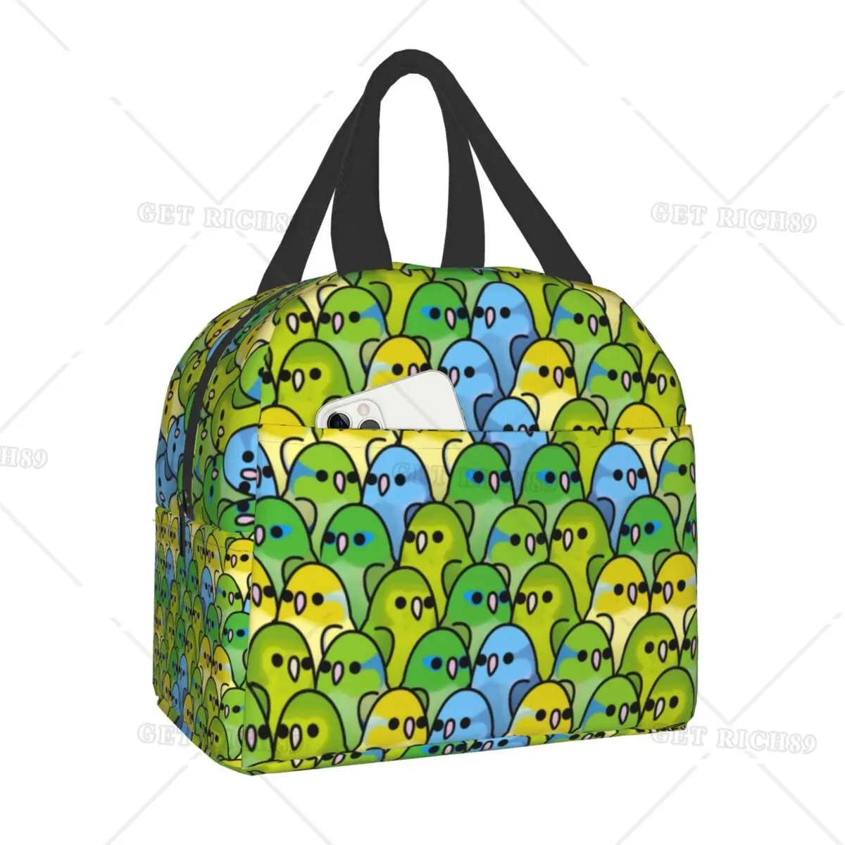 

Милые теплоизолированные ланч-сумки для отряда попугаев, Женский Портативный Ланч-бокс с попугаями и птицами для детей, школьная сумка для хранения пищи для пикника