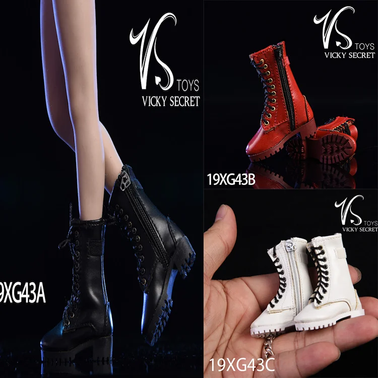 Женские ботинки на молнии VSTOYS, кожаные ажурные ботинки в Солдатском стиле, модель 12 дюймов, 1/6,