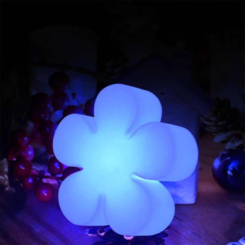 

LED Charging Flower Shape Light Room Decoration Color Change PE Plastic Outdoor Waterproof Decoration Led Flower Shaped Light