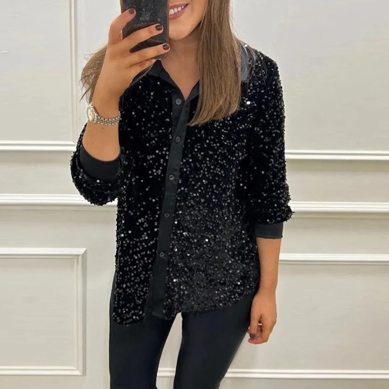 Женская блузка с лацканами