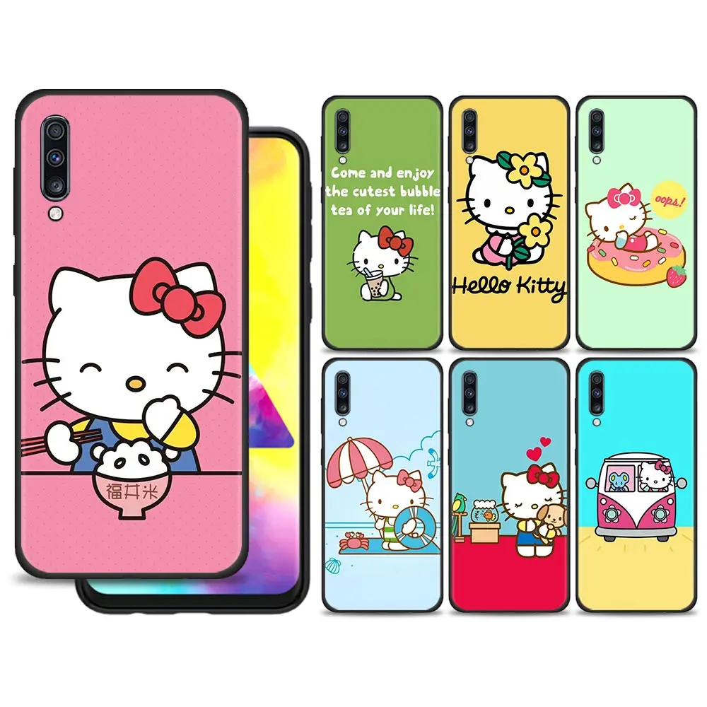 

Phone Case for Samsung Galaxy A50 A70 A30 Cover for Moto G30 One Fusion for Oppo Realme 8 7 6 pro Cute Hello Kitty Rainbow Color