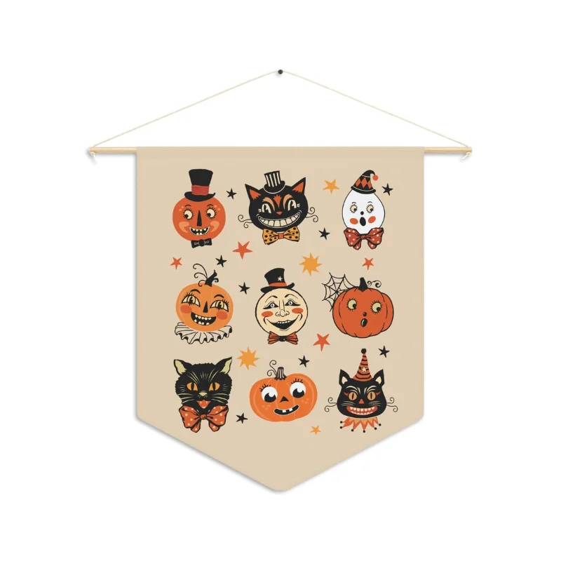 

HGDTFF Ретро Хэллоуин Черный Кот Флаг