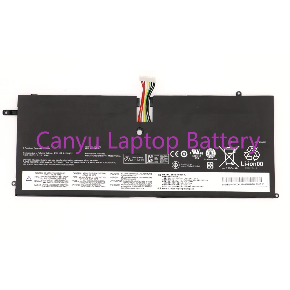 

Laptop Battery 45N1071 45N1070 For Lenovo ThinkPad X1 Carbon Series 3444 3448 3460 Series 4ICP4/56/128 14.8V 46Wh SHUOZB