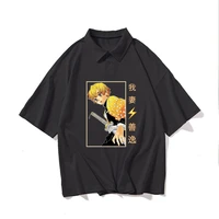 demon slayer anime shirt mens t shirt polo shirts short sleeve tee men casual t shirts streetwear top summmer top male clothes