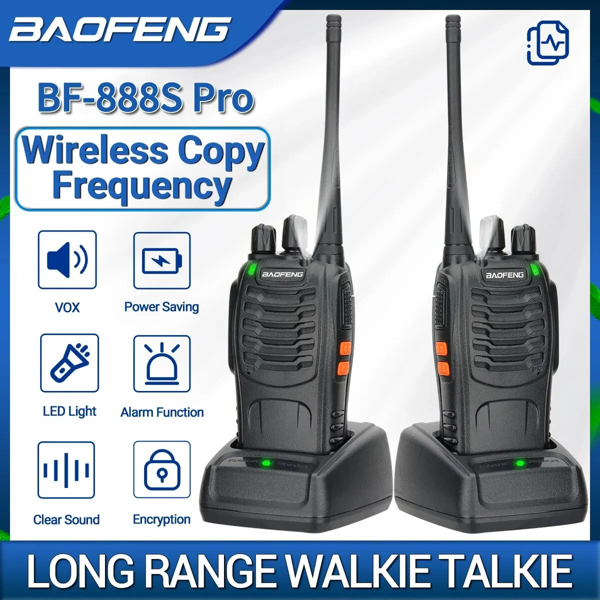 Baofeng BF-888S Pro Портативная Рация UHF 400-470 МГц Двухдиапазонная Дальняя Излучение Для