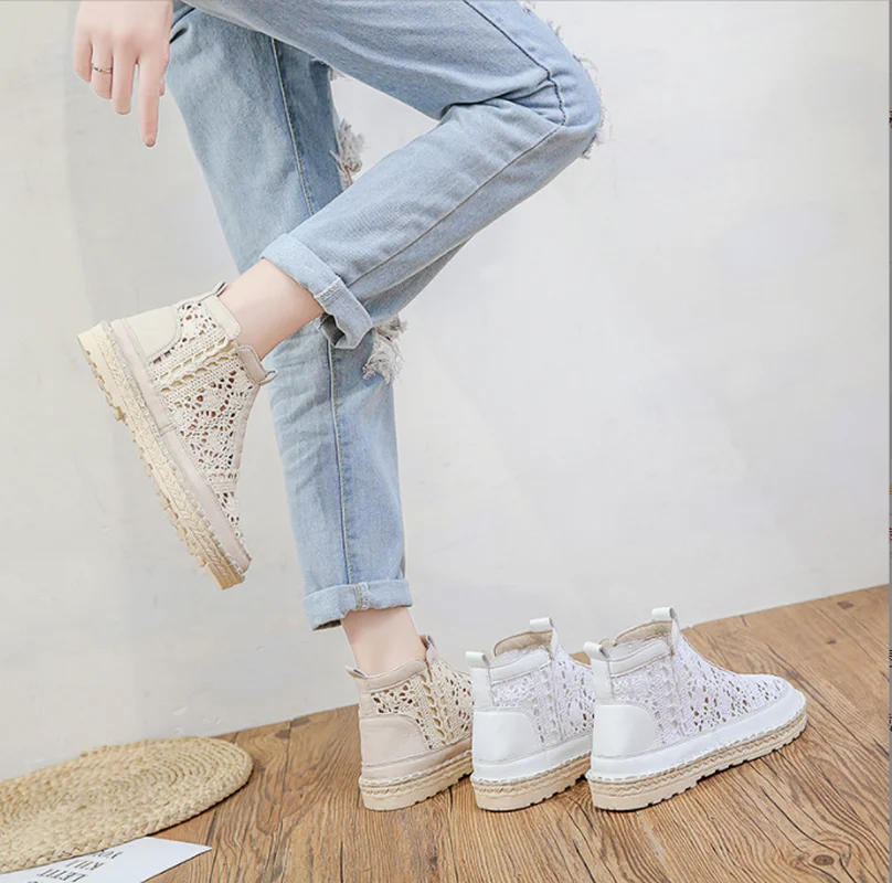 

2022 New Women's Breathable Mesh Summer Shoes Lace Walking Shallow New Solid Non Slip Casual Shoes 35-40 NAUSK