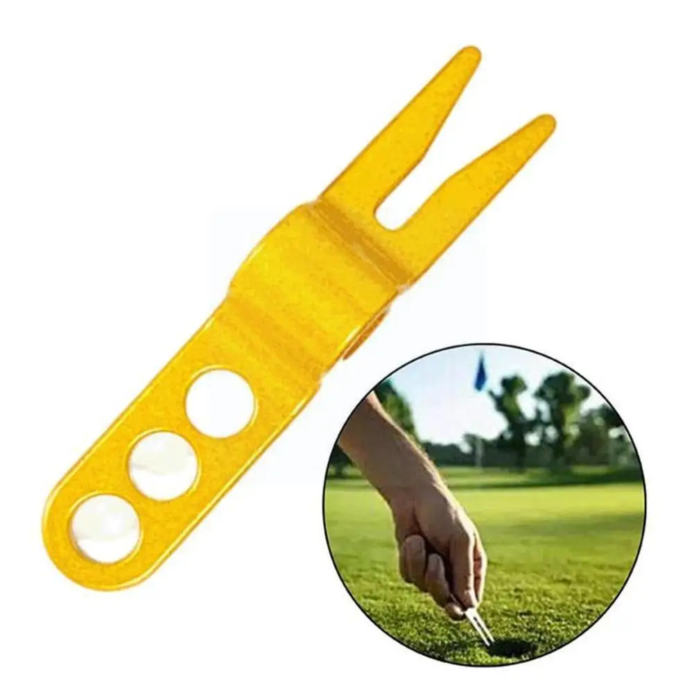 

Portable Training Aids Aluminum Alloy Outdoor Green Pitch Pitch Pitch Golf Relief Fork Golf Tool Accessories Golf A9s4
