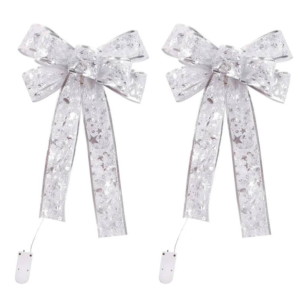 

2pcs Christmas Tree Decoration Pendant Christmas Lamp String Bowknot