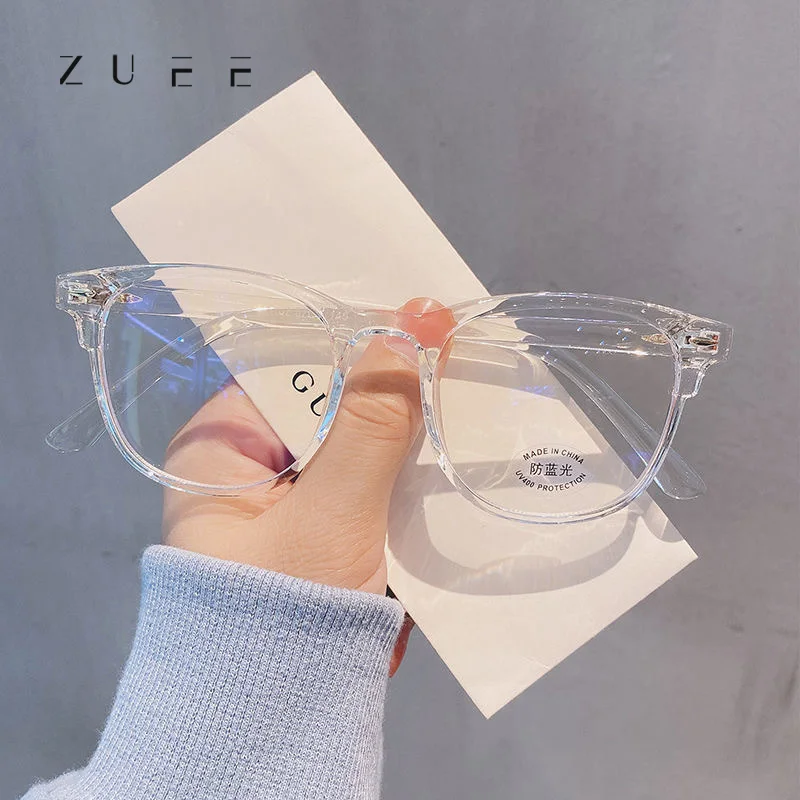 

ZUEE Fashion Transparent Reading Glasses Female Middle-aged and Elderly High-definition Anti-blue Light Glasses for The Elderly